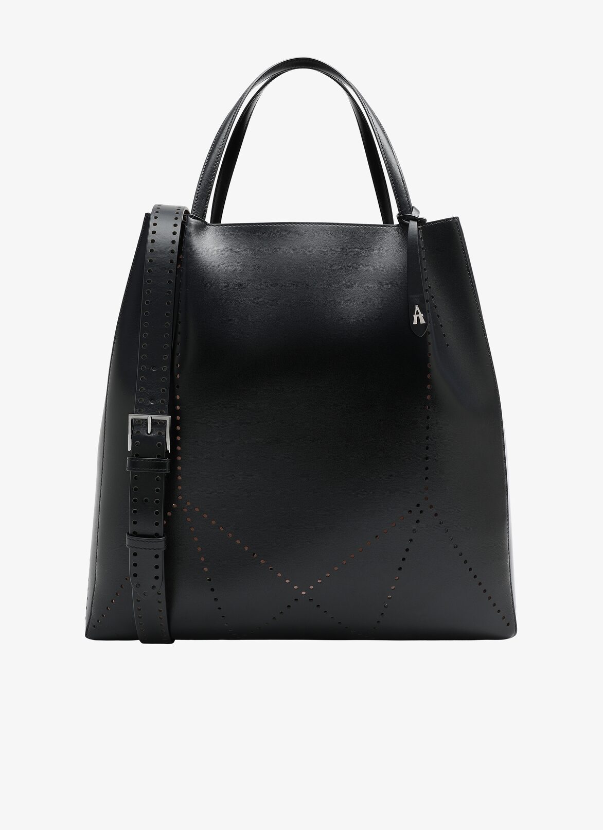 MARGUERITE MED CUIR LUX POINCONNE BLACK ALAÏA BLACK  MARGUERITE MED CUIR LUX POINCONNE BLACK